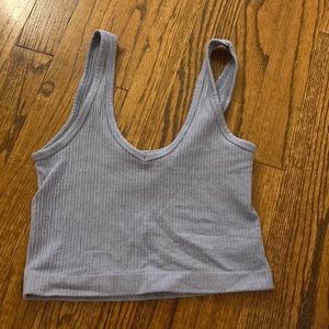 blue cropped tank top